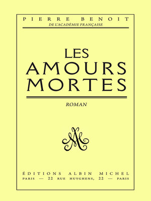 cover image of Les Amours mortes